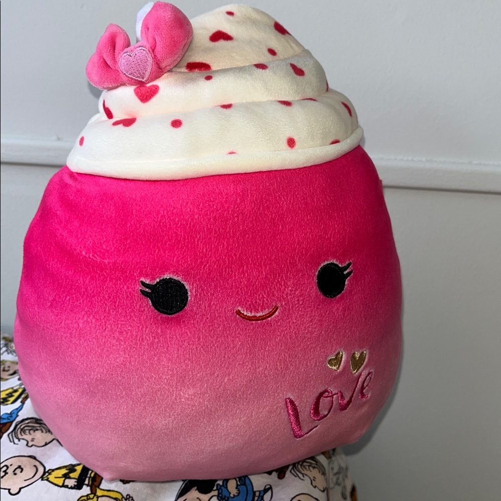 Squishmallows Cinnamon Pink Frappe Drink Valentines Day Plush